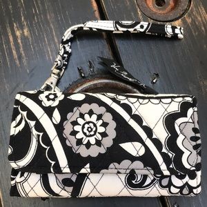 Vera Bradley Black & White Floral Wristlet